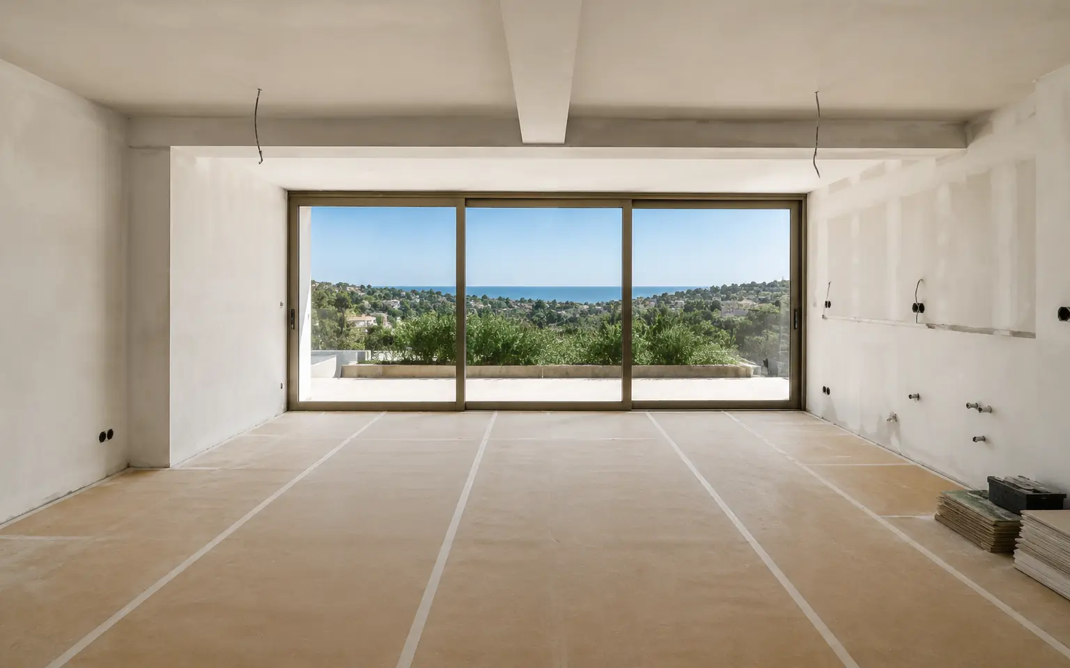 Luxury villa interior during renovation
